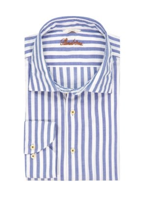 Cotton-poplin-shirt-with-stripes,-Comfort-Fit-