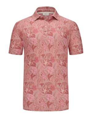 Piqué-polo-shirt-with-all-over-floral-print-