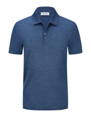 Poloshirt-aus-leichter-Baumwolle-mit-filigranem-Streifen-
