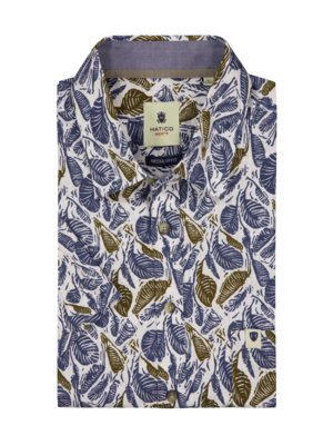 Short-sleeved cotton shirt with pattern 