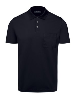 Cotton polo shirt with breast pocket 