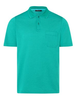 Polo shirt with fine pattern and breast pocket 