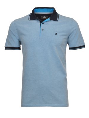Piqué polo shirt with fine pattern 