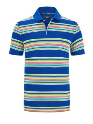 Polo shirt in piqué fabric with striped design