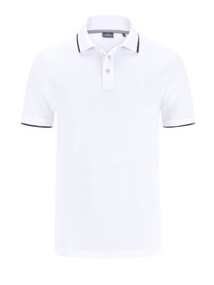 Short-sleeved piqué polo shirt in soft knit fabric