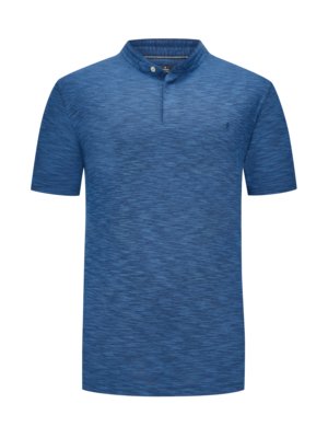 Polo shirt with standing collar in a mottled look 