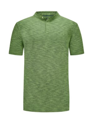 Polo shirt with standing collar in a mottled look 