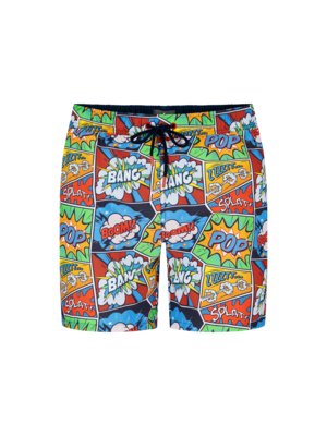 Swimming trunks with comic print 