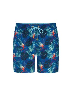 Swimming trunks with plant motif
