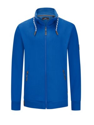 Sweat jacket with drawcord on the collar 