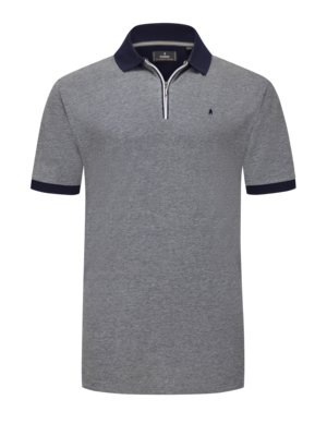 Cotton polo shirt with zip 