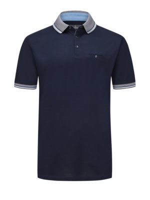 Polo shirt with contrast collar and breast pocket 