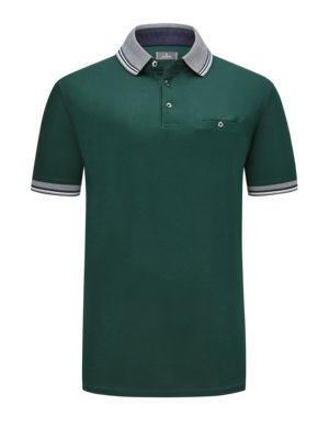 Polo shirt with contrast collar and breast pocket 