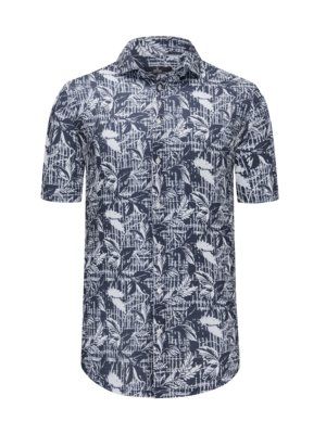 Short-sleeve-shirt-with-an-all-over-print,-extra-long-