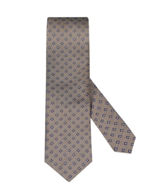 Krawatte aus Seide und Leinen mit floralem Muster