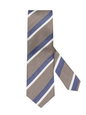 Tie in silk and linen with striped pattern