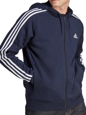 Essentials-French-Terry-3-Stripes-hooded-jacket-with-logo-embroidery