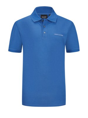 Jersey polo shirt with embroidered logo 