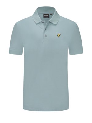 Piqué polo shirt with stretch and logo patch 