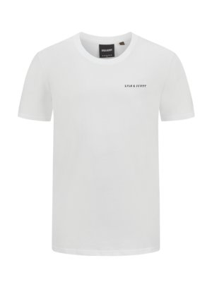 T-Shirt-aus-Baumwolle-mit-gesticktem-Logoschriftzug-