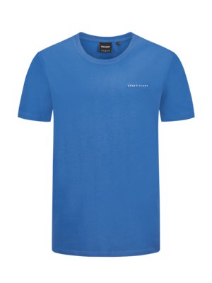 T-Shirt-aus-Baumwolle-mit-gesticktem-Logoschriftzug-