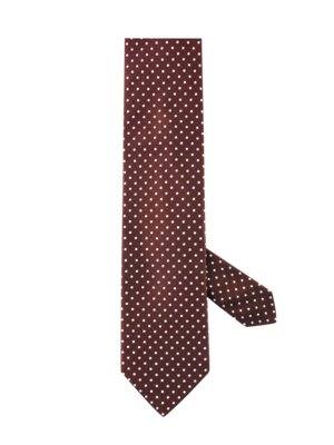Krawat z jedwabiu z wzorem w kropki