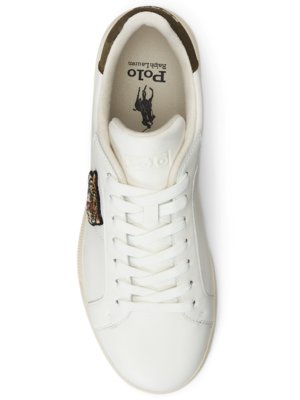 Leather sneakers with tiger logo 