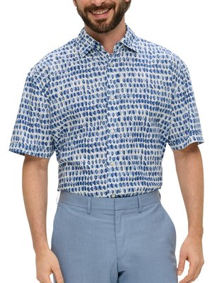 Short-sleeve shirt with an all-over print, extra long
