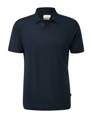 V-neck polo shirt in a linen blend 