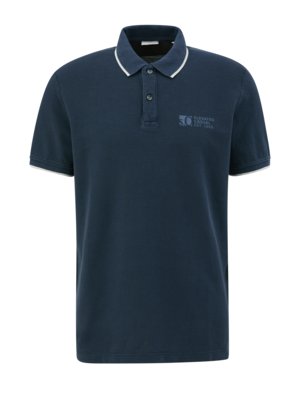 Polo shirt with contrasting stripes on the collar, extra long 