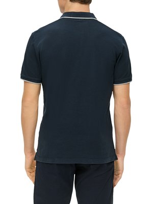 Polo-tričko-s-kontrastními-proužky-na-límci,-extra-dlouhé-