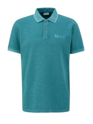 Polo shirt with contrasting stripes on the collar, extra long 