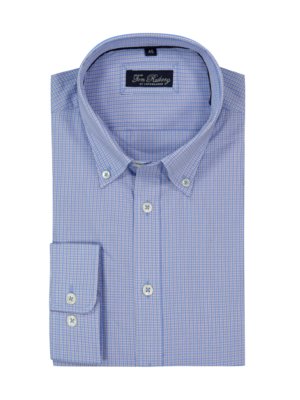 Shirt with check pattern and button-down collar 
