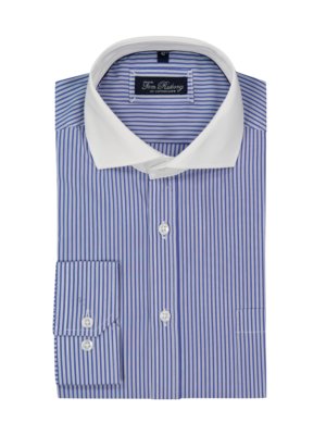 Shirt with striped pattern and contrasting collar, extra long