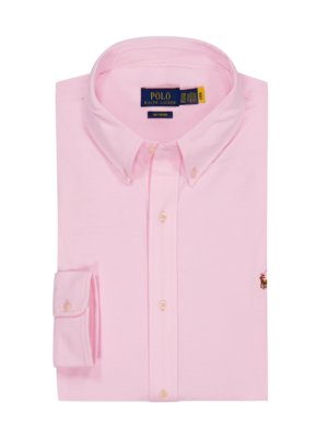 Oxford shirt in piqué fabric with polo rider