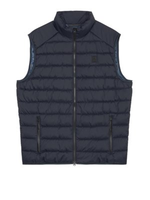 Gewatteerde bodywarmer van gerecycled materiaal met merkpatch