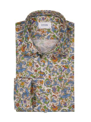 Shirt with floral all-over print, Classic Fit 