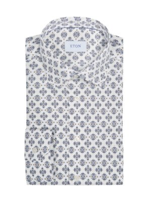 Patterned shirt with breast pocket, classic fit