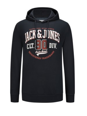 Hoodie with large label print 