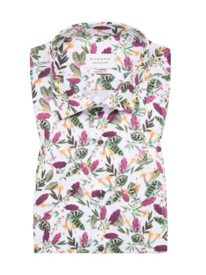 Short-sleeved shirt with all-over floral print, Comfort Fit 