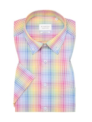 Short-sleeved shirt with check pattern, Comfort Fit  
