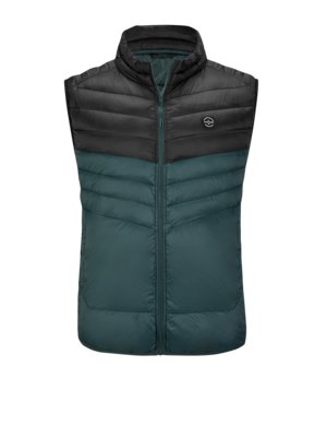 Waterafstotende gewatteerde bodywarmer met rubberen logo-embleem