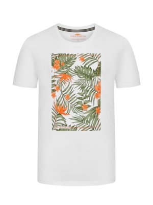 T-shirt with palm leaf print on the front