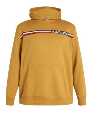 Soft hoodie with label stripes