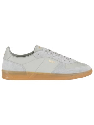 Trainers in a leather mix with gold-coloured logo details
