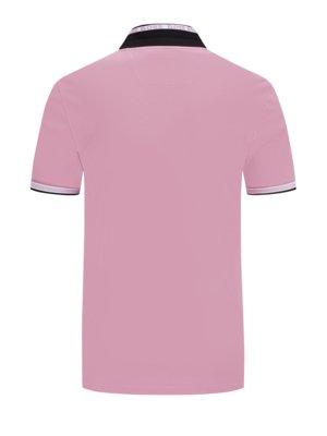 Piqué-Poloshirt mit Streifenakzenten und Logo-Stickerei, Regular Fit