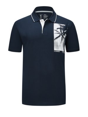 Polo shirt with palm print and contrasting details