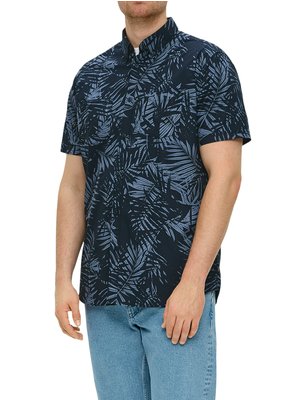 Short-sleeved shirt with palm print, extra long 