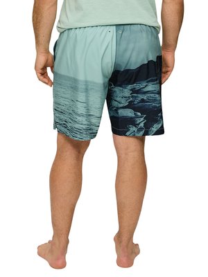 Swimming trunks with cliff diver print