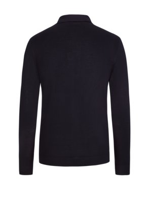 Merino wool sweater with polo collar